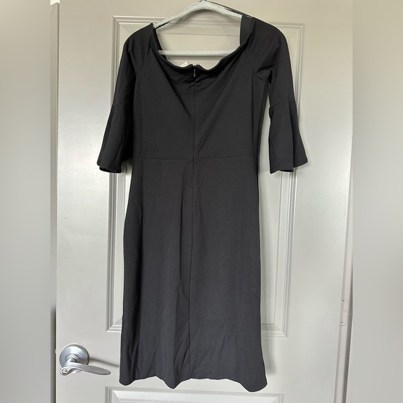 H&M Off Shoulder Bell Sleeves Black Dress - Picture 7 of 8